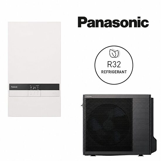 Panasonic Aquarea K Bi-bloc Air-to-Water Heat Pump, 5.0 kW, 3 kW Backup Heater, R32, WH-SDC0309K3E5 / WH-UDZ05KE5